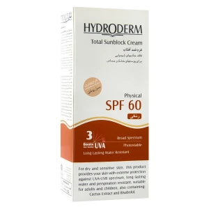 کرم ضد آفتاب SPF60 هیدرودرم بژ روشن 50 میلی لیتر